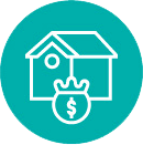 Home and money icons - HELOCs services at Prudent Financial Solutions