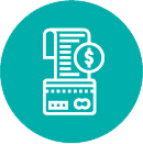 Receipt and cash register machine icon - Cash out refinance services at Prudent Financial Solutions