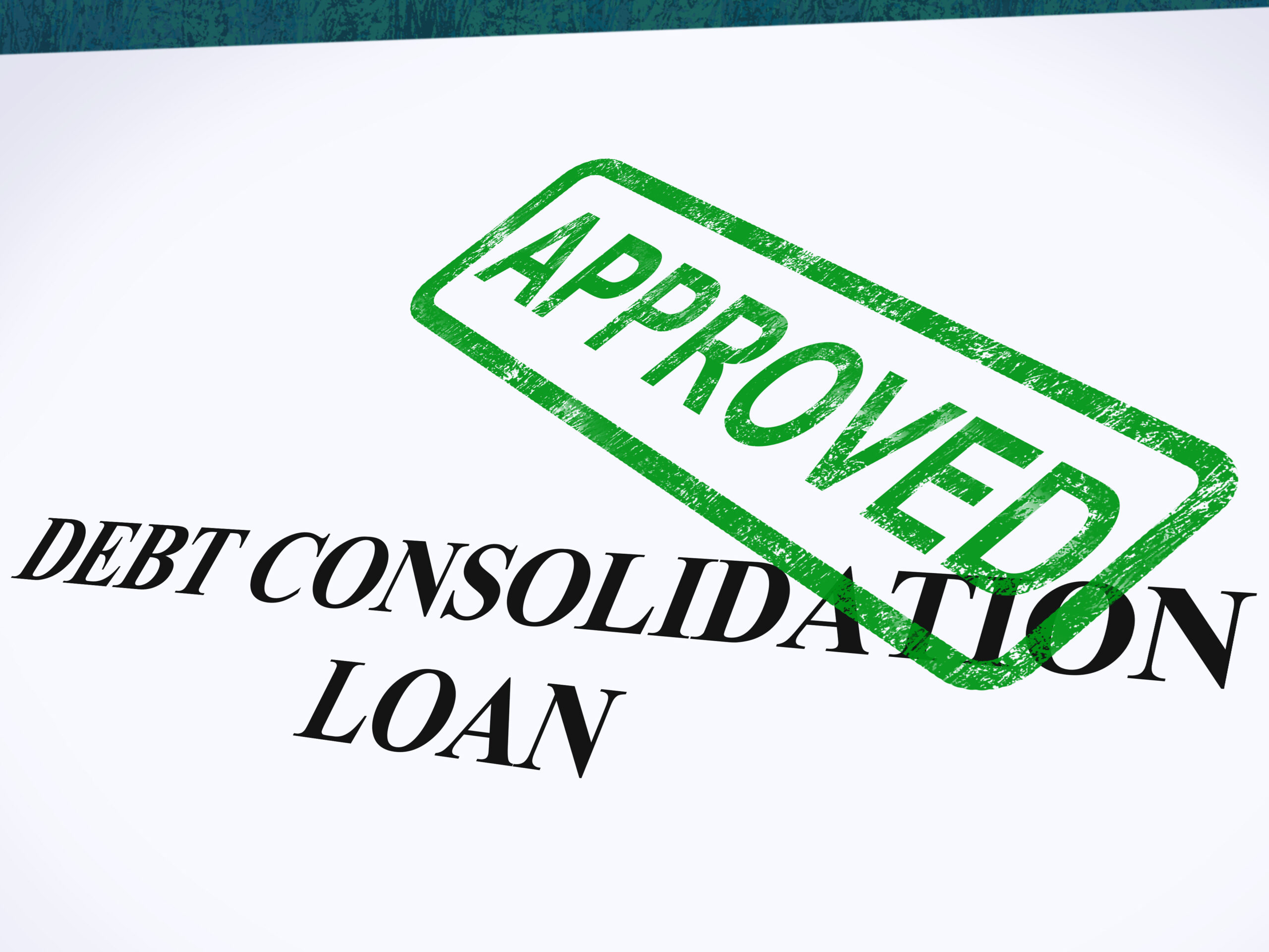 debt consolidation loan approved stamp